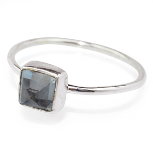 Anillos de plata de ley 925 de amatista rosa, forma cuadrada única, plata 925 en línea - Product Image 3