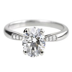 100% Diamante de corte brillante real Ajuste de punta de oro blanco Anillo de aniversario de compromiso para mujer Mejor precio de fábrica Diamantes de hoja - Product Image 1