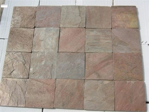 Carreaux de quartzite indien en ardoise de cuivre de qualité supérieure naturels pour revêtement de mur de culture intérieure extérieure d'hôtel fabricant direct - Product Image 2