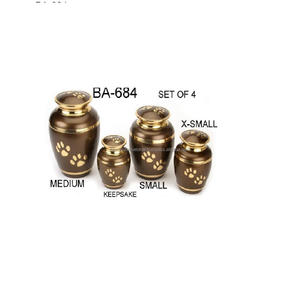 Urnas de cremación de latón de alta calidad con estampado de pata, urnas funerarias de metal con acabado de color dorado y negro para cenizas. - Product Image 2