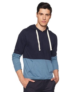 Haute qualité personnalisé hommes XL chanvre coton sweats à capuche solide blanc noir conceptions à capuche col bloc de couleur pour la saison d'automne en gros - Product Image 4