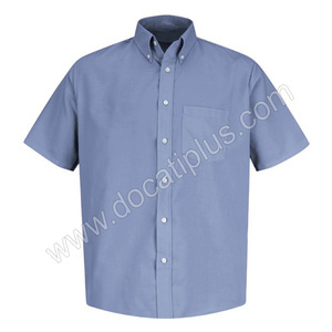 Camisa de vestir de manga corta para hombre, ropa informal de negocios, lisa, personalizada - Product Image 1