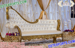 Real Maharaja-sofá de madera de oro blanco para decoración de escenario, sillón de boda de lujo para novio y novia, para escenario - Product Image 5