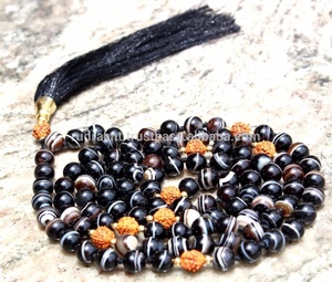จักระหินโมรา Rudraksha 108สร้อยคอลูกปัดมาลา - Product Image 4