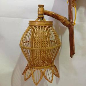Linterna de bambú natural con estilo Ángel tallado para uso decorativo en el hogar - Product Image 2