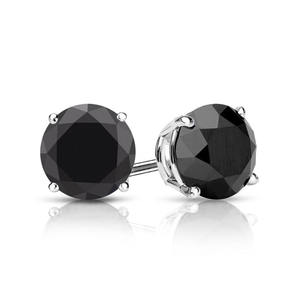 1.00TCW Luxury Real <b>Black</b> Diamond Round Brilliant Cut <b>Stud</b> <b>Earring</b> White Gold Premium Gemstone Jewelry for Women - Product Image 1