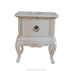 <b>Wooden</b> Mahogany Furniture <b>White</b> Nightstands <b>Table</b> One Drawer French Style. - Product Image 1