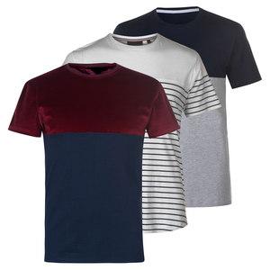 T-shirts d'été unis surdimensionnés pour hommes, col rond à manches courtes, matériel élégant en polyester/coton, stock prêt pour l'impression - Product Image 1