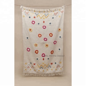 Jeté en coton de luxe pour la décoration de la maison, jeté blanc en gros pour la décoration du salon - Product Image 5
