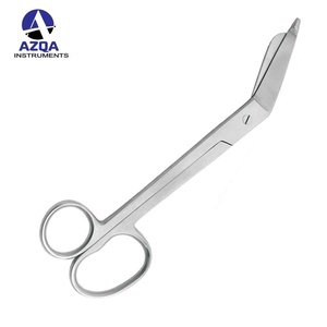 Gunting Lister perban baja tahan karat 11cm gunting medis sekali pakai dengan pegangan plastik untuk bantuan pertama dan penggunaan bedah - Product Image 2