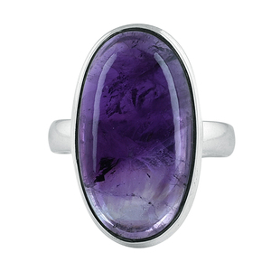 Anillo de piedras preciosas de amatista con forma ovalada de Plata de Ley 925, joyería elegante, chapado en plata clásico a la moda para boda, regalo, fiesta - Product Image 2