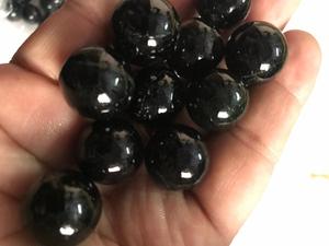 Natural Black <b>Tourmaline</b> Undrilled Smooth Round Beads - Product Image 5
