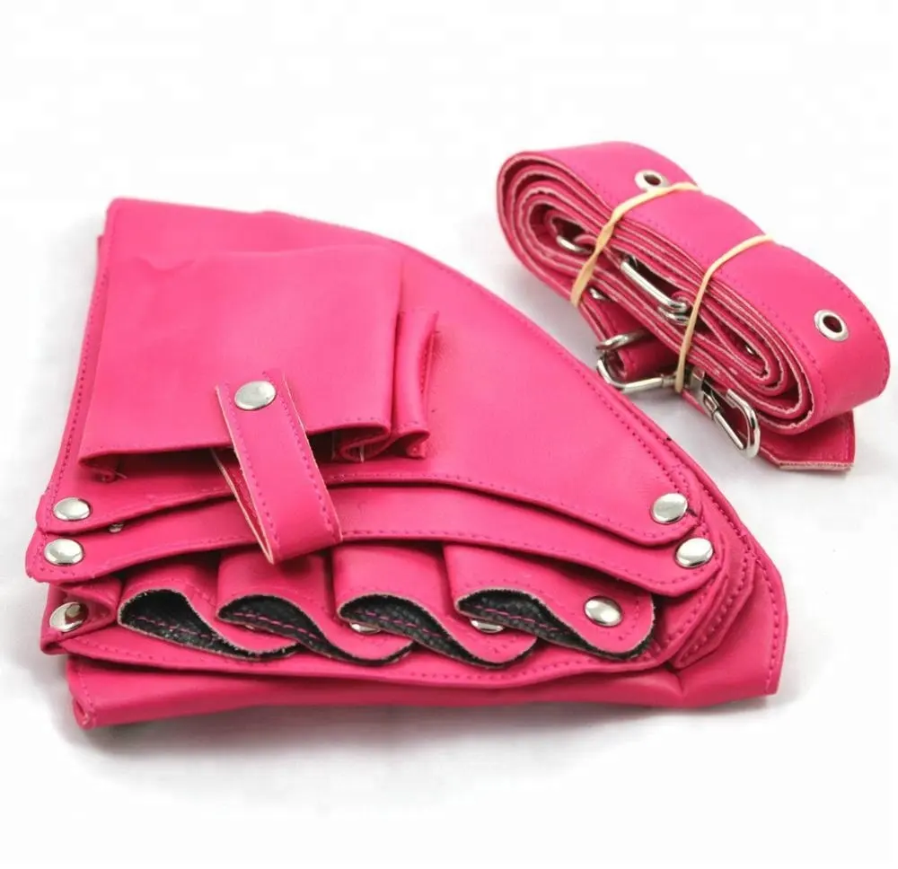 नाई बाल ड्रेसिंग कैंची पिस्तौलदान और पाउच गुलाबी रंग के साथ थोक मात्रा में सस्ते कीमतों