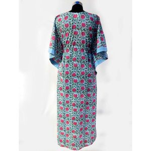 Indian Handmade Casual Lightweight <b>Kaftan</b> <b>for</b> <b>Women</b> Soft Ethnic Voile Cotton Evening Beach Party Dress <b>for</b> Summer Abaya Use - Product Image 3