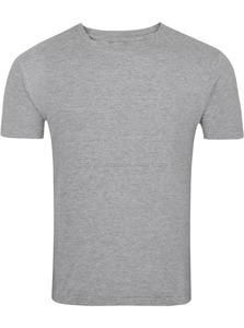 Camiseta lisa de algodón para hombre, Camisa de algodón con Logo personalizado, de bambú orgánico, con cuello redondo, OEM, venta al por mayor - Product Image 5