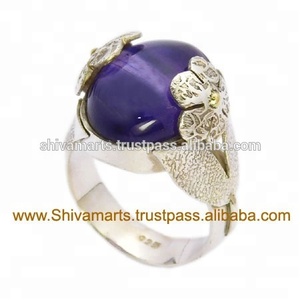 New Fashion Style Purple Amethyst <b>Ring</b> Handmade <b>Silver</b> Jewelry Solid 925 Sterling <b>Silver</b> <b>Eternity</b> Vermeil <b>Rings</b> - Product Image 2