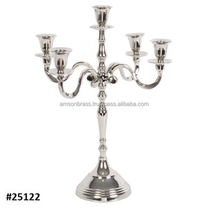 Support De Bougeoir en métal Argenté Antique Candélabres à 5 Bras - Product Image 2