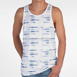 60% Combed KITTM11 Cotton 40% Polyester Breathable Lightweight Men's Fitness Tank <b>Tops</b> Casual Plus Size Knitted Private Label - Product Image 3