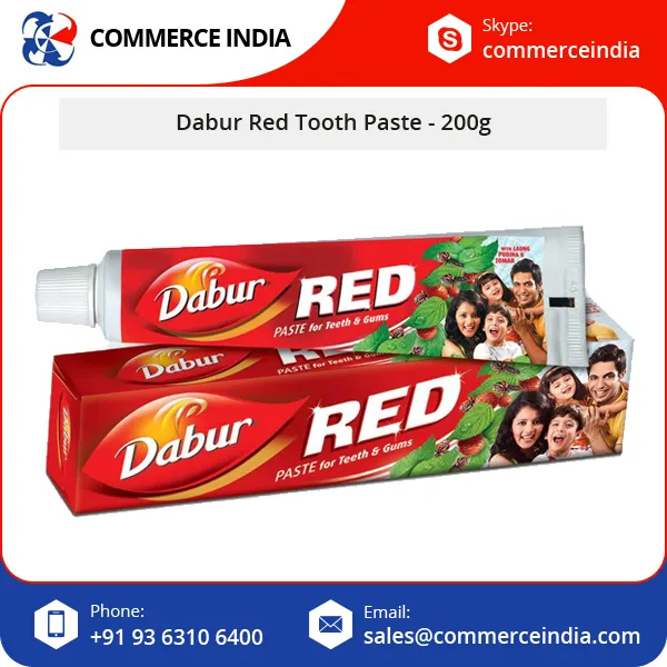 Dabur-pasta dental orgánica roja, paquete de 200g, para dientes y encías saludables