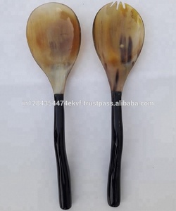 Venta caliente y la mejor calidad de búfalo real, juego de cuchara de servidor de ensalada de cuerno de vaca/buey - Product Image 4