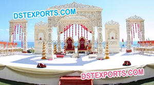 Hermosa boda Dev Pillar Mandap Set Último estilo Decoraciones DE BODA Mandap Set Fabricante Boda India Nuevo diseño EAU Guyana - Product Image 4