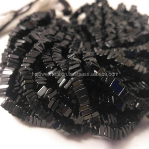 5mm 6mm naturel noir spinelle lisse Heishi carré perles de pierres précieuses brin prix d'usine de gros de la boutique du fabricant acheter maintenant - Product Image 1