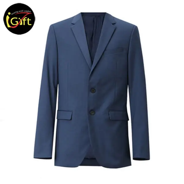 BSCI 2019 New design Navy Blue Woven TR Fabric modern slim fit custom blazer men suit