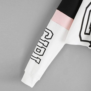 เสื้อฮู้ดกีฬาแบบตัดสำหรับผู้หญิง,เสื้อครอปสีเปล่าตามสั่ง - Product Image 4