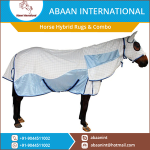 Couverture de cheval de dressage hybride avec combinaison de maille et de coton, respirante, légère, pour l'été, protection contre les mouches et les UV - Product Image 5