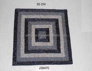 Sets de table en perles de verre carrées de haute qualité en trois couleurs, autres sets de table en perles de verre faits à la main à prix de gros - Product Image 2