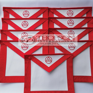 Tabliers ROYAL ARCH, Régalia maçonnique, Col en cuir brodé, Broderie en point de croix pour francs-maçons, Patch avec couronnes - Product Image 1