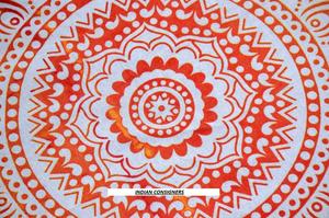 Handmade Cotton Ombre Mandala <b>Pouffe</b> by Indian Artisans Woven Footstool with Multiple Colors for Wonderful Home Decor - Product Image 5