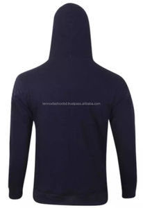 Couverture unie de haute qualité avec poche avant et fermeture éclair, logo imprimé personnalisé en coton pour hommes, collection de sweats à capuche du Bangladesh - Product Image 2