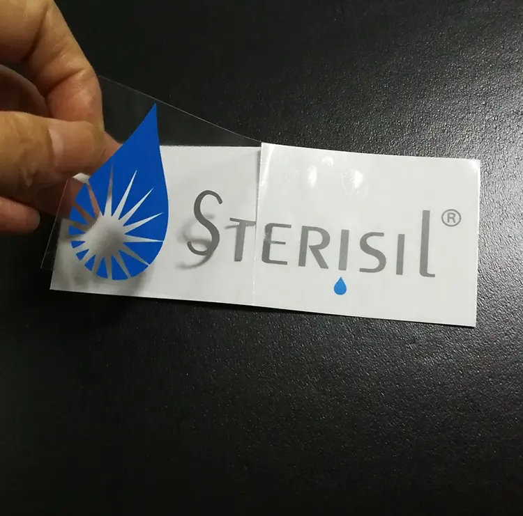 high quality custom vinyl transparent product label sticker decal for glass