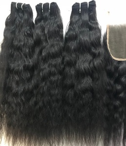 Venta al por mayor 100% Virgen Remy Weave Extensiones de Cabello Humano Indio de Alta Calidad Hueso Recto Estilo de Onda Natural - Product Image 1