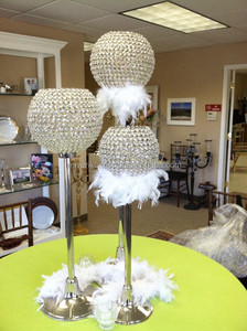 Candelabro de copa de cristal de Metal brillante, centro de mesa de bola de flores para eventos de boda, decoración de mesa de fiesta - Product Image 6