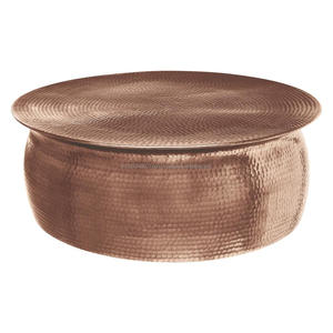 Copper beaten round coffee table