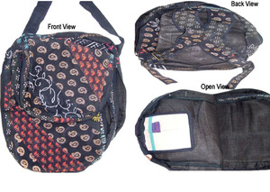 Lowellcraft Unisex Multicolor Cotton Laptop Backpack Outdoor Multi Function 7W <b>Waterproof</b> Geometric 20-39L Hip-Hop - Product Image 3