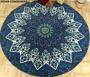 Rainbow Mandala Tapestry Roundie Soft Cotton <b>Star</b> Beach Towel Wall Hanging Beautiful Yoga Mat By Indian Consigners - Product Image 4