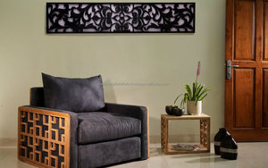 Ensemble de canapé en bois de teck, sofa avec tabouret, modèle de nouveau style - Product Image 3