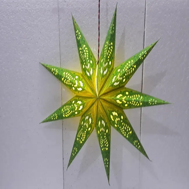 9 pointer christmas decorations printed paper star lanterns mix colors