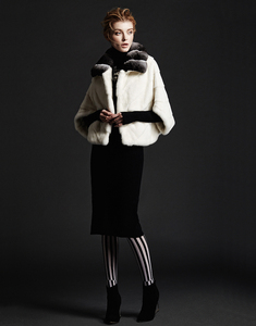 여성을 위한 새로운 디자인 친환경 밍크 퍼 다운 외투 - Product Image 4