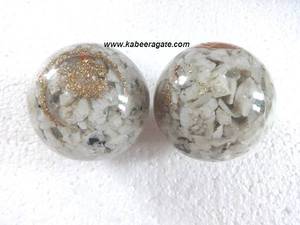 ขายส่ง Orgonite ทรงกลม: เรนโบว์มูนสโตน Orgone บอล - Product Image 2