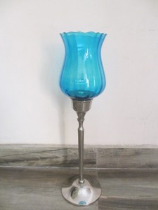 Bougeoir ouragan argenté Design élégant en métal pour la décoration d'hôtel de maison de fête de mariage - Product Image 3