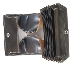 Cartera RFID de cuero genuino Unisex personalizable con logotipo de caramelo bordado hecho a mano botón corto PC asistente largo funcional - Product Image 4