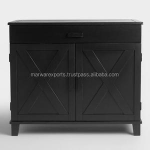 Bureau d'armoire de Vérone noir antique en bois massif pour meubles de salon à la maison - Product Image 2