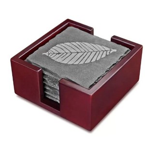 Ensemble de 6 sous-verres décoratifs en bois pour tasses à thé, café, mugs, verres, parfait pour les accessoires de table à manger - Product Image 1