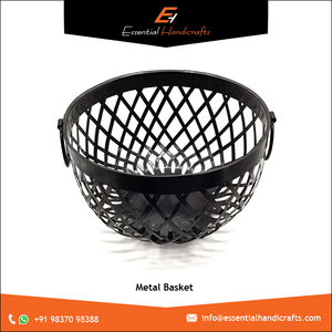 Premium Quality Eco-Friendly Iron Handmade <b>Storage</b> <b>Baskets</b> Durable Powder Coating Finish Black Color for Fruit Vegetable <b>Storage</b> - Product Image 5