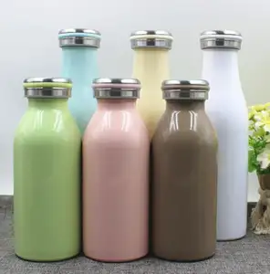 נירוסטה לשמור חם וקר תרמית חלב פיינט בקבוק, 350ml/500ml זוגי קירות חמוד מיני בציר חלב מים בקבוק כוס