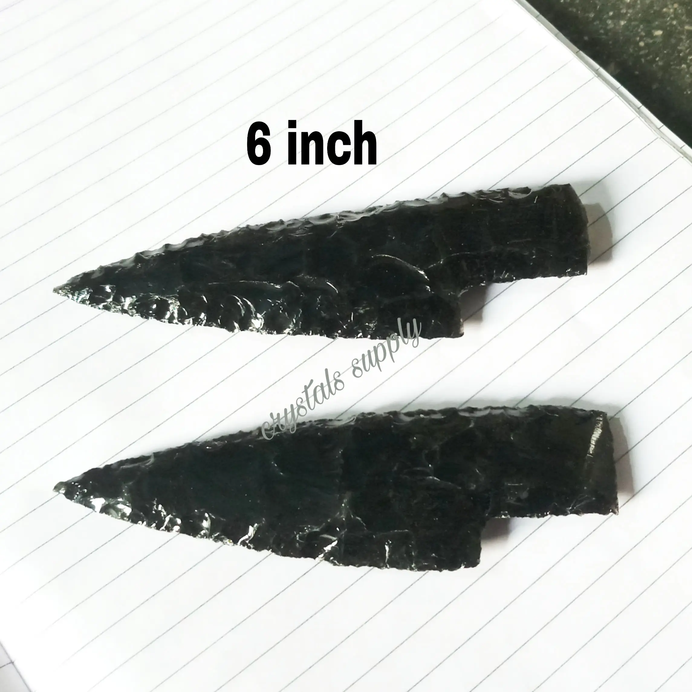 Pisau Obsidian Hitam 6 Inci, Pisau: Pisau Obsidian Hitam Dijual | Grosir Mata Panah, Pemasok